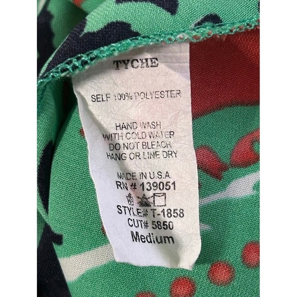 Tyche Boho Abstract Print Top Medium Bell Sleeve Flowy Blouse Festival Chic - Picture 6 of 6